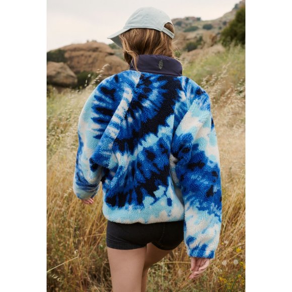 NWOT FP MOVEMENT Rocky Ridge Pullover Ocean Tie Dye Combo L Hit the Slopes blue - Picture 5 of 17